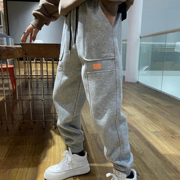 Grey Mens Drawstring Sweatpants - Picture 3 of 3